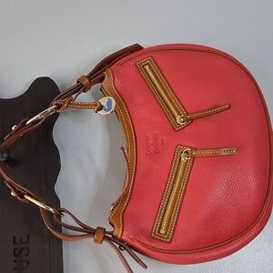 Dooney and Bourke 1975 Small Circle Pebbled Leather Hobo Bag J513071 Authentic